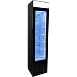Slim Upright Freezer 105 litres Hinged glass door LED canopy Black - SD105B