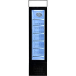 Slim Upright Freezer 105 litres Hinged glass door LED canopy Black - SD105B
