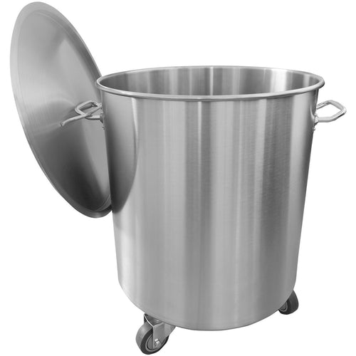 Professional Waste bin Stainless steel with Lid & Wheels 75 litres - SDC75