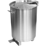 Professional Stainless Steel Pedal Waste Bin With Lid & Wheels 55 Litres - SDCP55