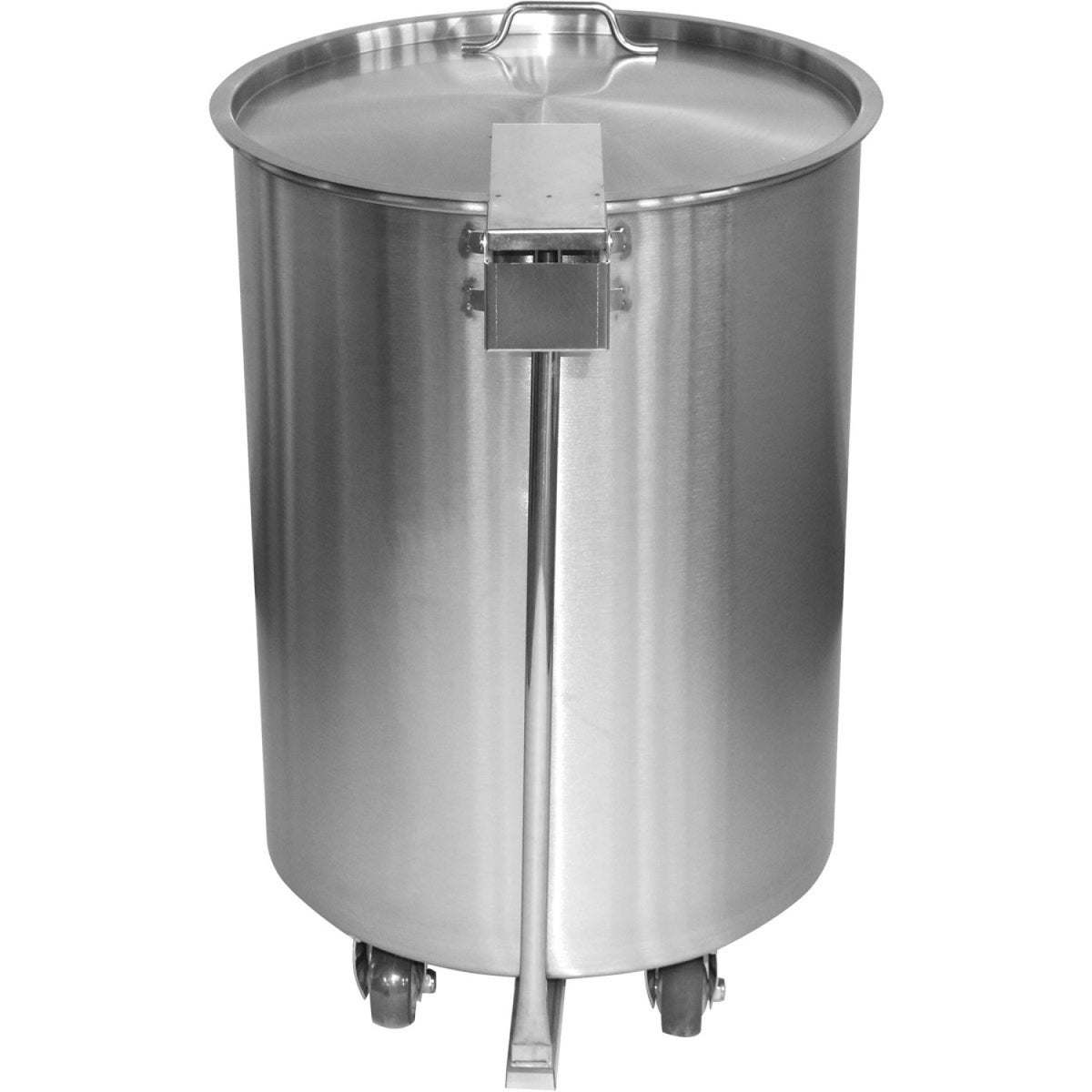 Professional Stainless Steel Pedal Waste Bin With Lid & Wheels 55 Litres - SDCP55