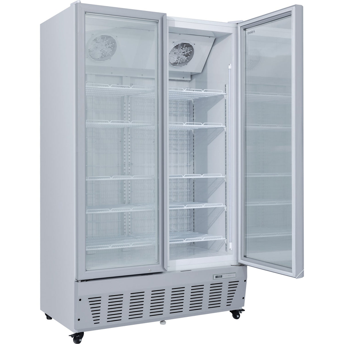 Commercial Freezer Upright 950 litres Double Hinged glass door Grey - SDF1000