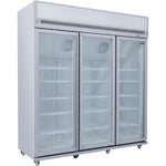 Commercial Display Freezer Upright 1500 litres Triple Hinged glass door LED canopy Grey - SDM1500