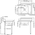 Commercial Stainless steel Pass Through Dishwasher Table with Sink Right 914mm Width - SDT36R
