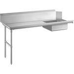 Commercial Stainless steel Pass Through Dishwasher Table with Sink Left 1219mm Width - SDT48L