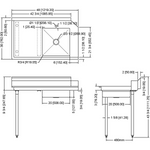 Commercial Stainless steel Pass Through Dishwasher Table with Sink Left 1219mm Width - SDT48L