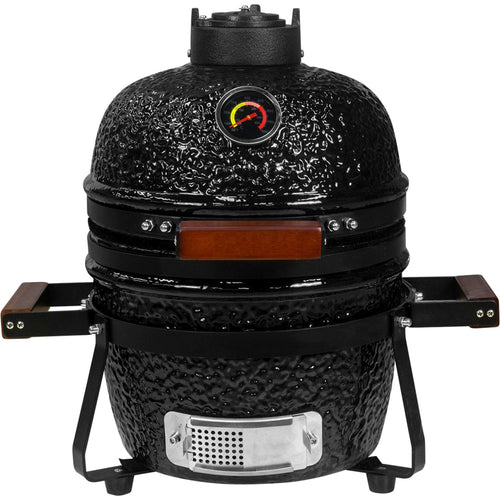 13" Ceramic Kamado BBQ Grill Egg Black - SE13BLACK