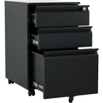 Professional Mobile Filing & Storage Cabinet 3 drawer 390x500x650mm Black - SEMC1BLACK