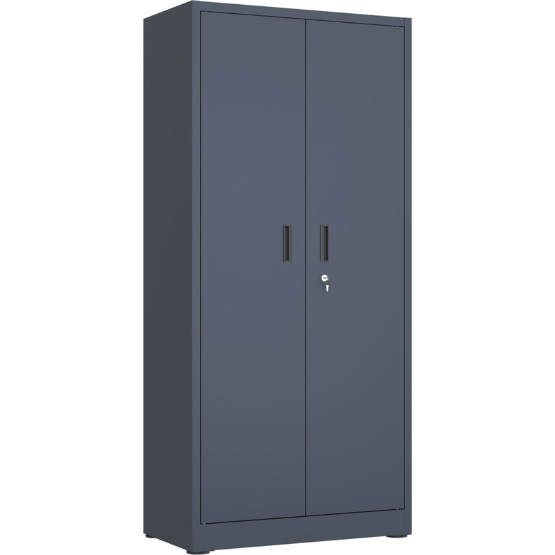 Heavy Duty Grey 2 Door Lockable Steel Tool Cabinet with 4 Shelves & Pegboard 800x400x1800mm - SETC1GREY