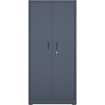 Heavy Duty Grey 2 Door Lockable Steel Tool Cabinet with 4 Shelves & Pegboard 800x400x1800mm - SETC1GREY