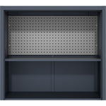 Heavy Duty Grey 2 Door Lockable Steel Tool Cabinet with 4 Shelves & Pegboard 800x400x1800mm - SETC1GREY