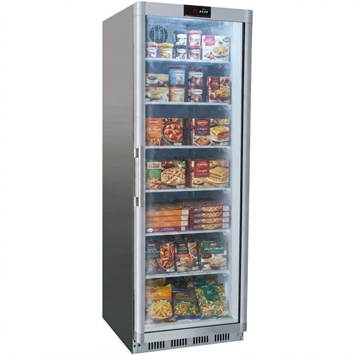 Commercial Freezer Upright cabinet Stainless steel 361 litres Single glass door - SF400G