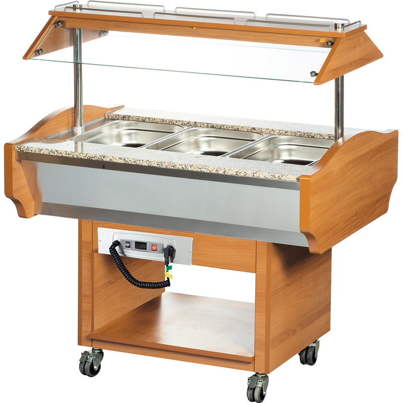 Hot Salad Bar 3xGN1/1 Walnut - SHBM3C