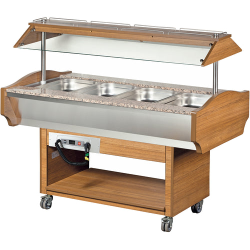 Hot Salad Bar 4xGN1/1 Walnut - SHBM4C
