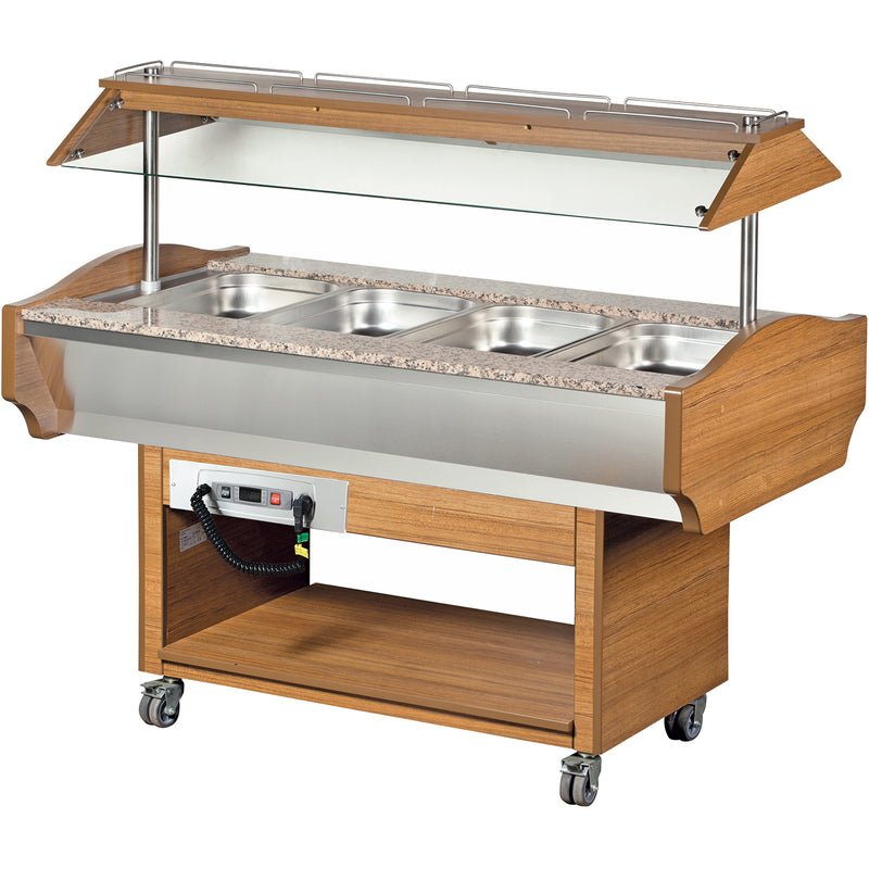 Hot Salad Bar 4xGN1/1 Walnut - SHBM4C