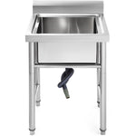 Commercial Sink Stainless steel 600x600x900mm 1 bowl Splashback - SINK6060