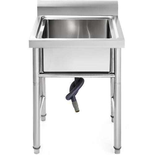 Commercial Sink Stainless steel 600x600x900mm 1 bowl Splashback - SINK6060