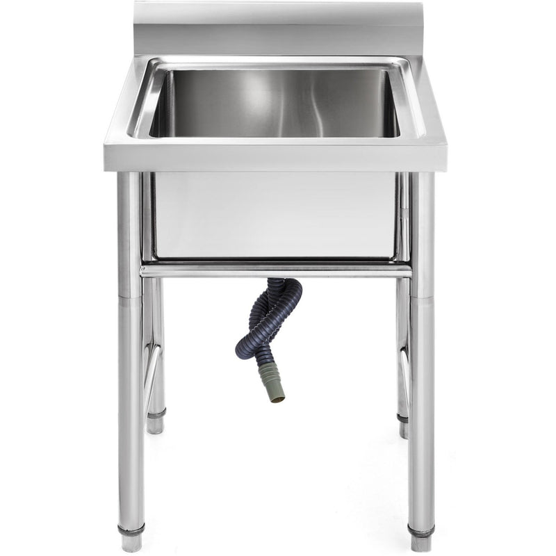 Commercial Sink Stainless steel 600x600x900mm 1 bowl Splashback - SINK6060