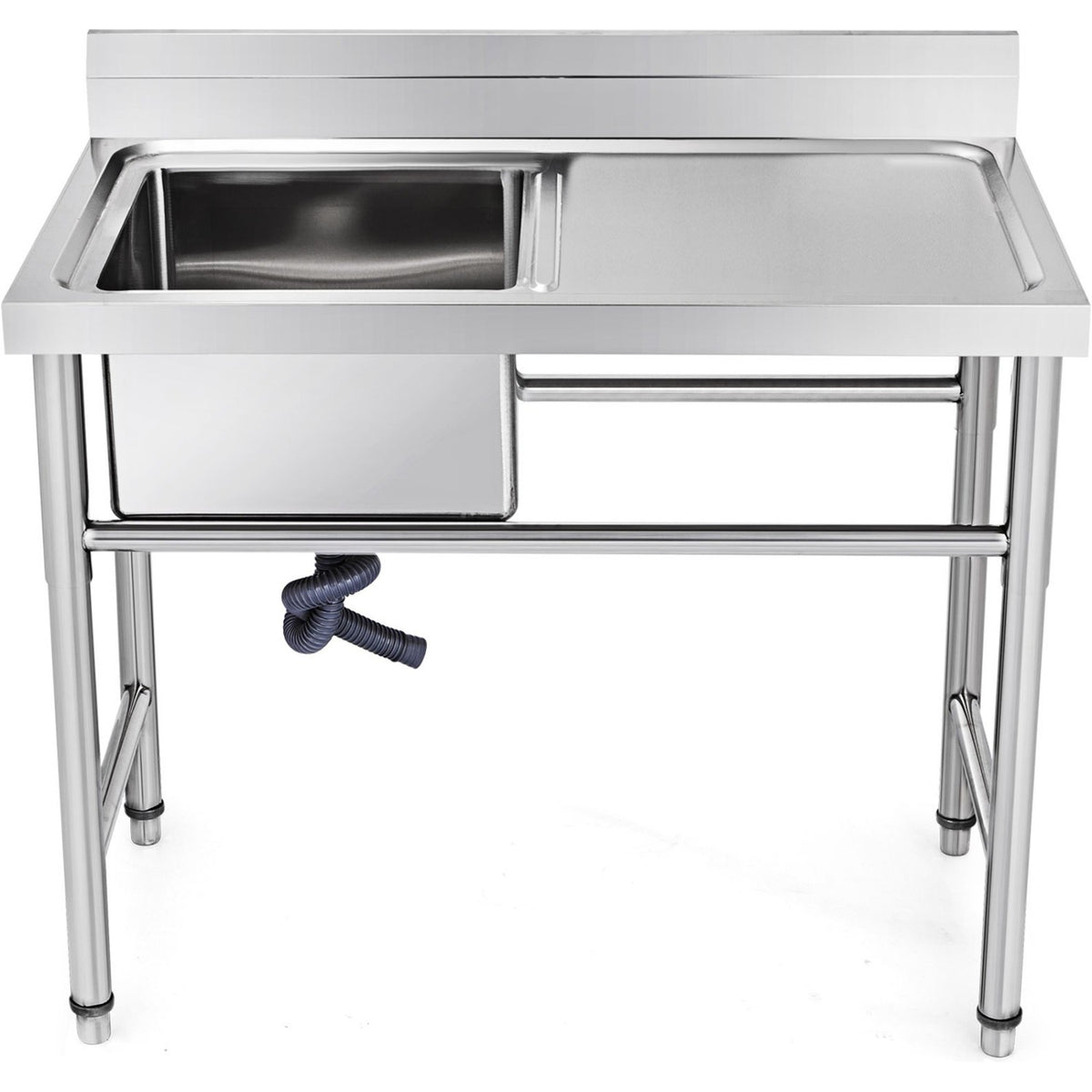 Commercial Sink Stainless steel 1200x600x900mm 1 bowl left Splashback - SINK12060LEFT