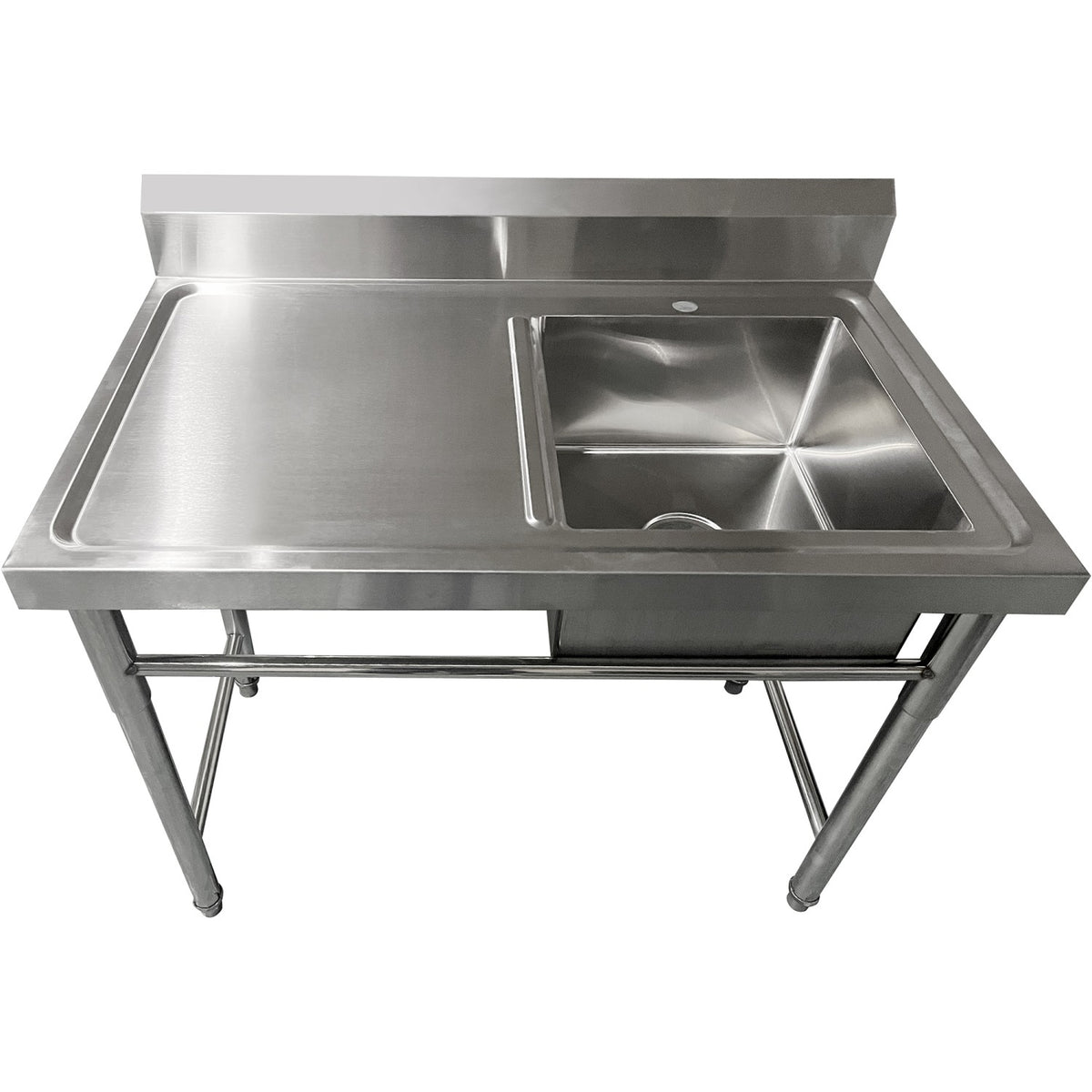 Commercial Sink Stainless steel 1000x600x900mm 1 bowl right Splashback - SINK8060RIGHT