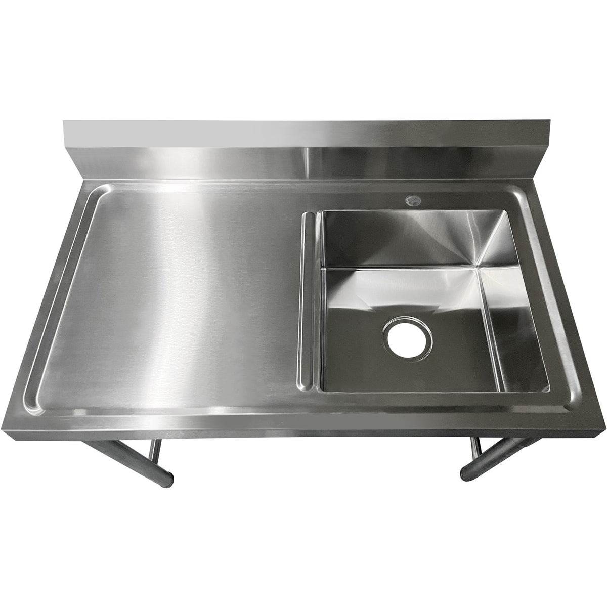 Commercial Sink Stainless steel 1000x600x900mm 1 bowl right Splashback - SINK8060RIGHT