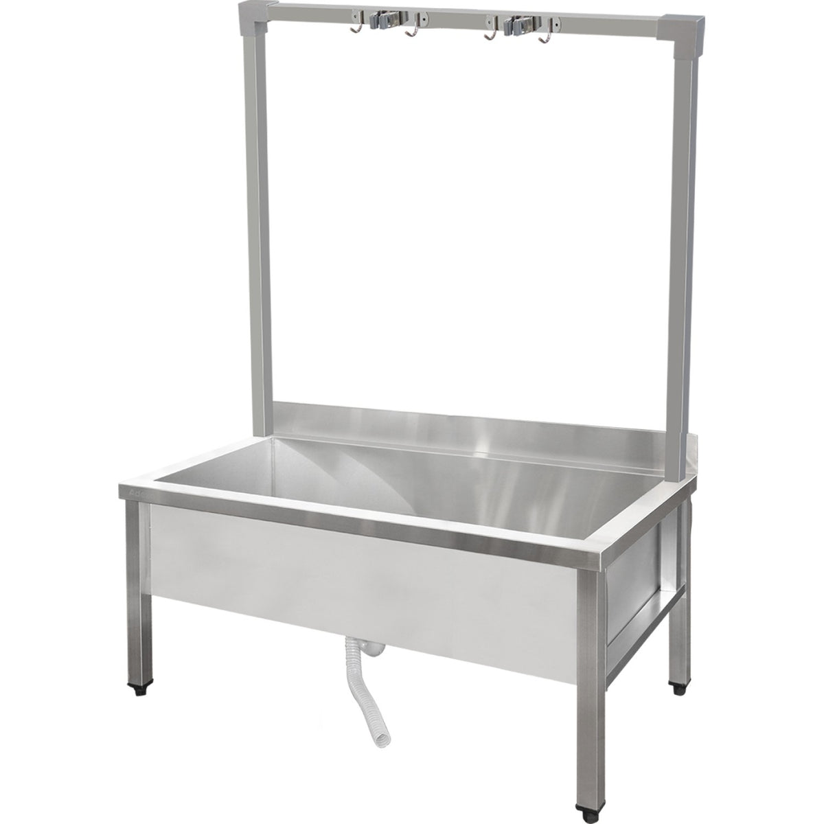 Commercial Stainless Steel Mop Sink with High Rack & 2-in-1 Mop Holder 1200x600x550mm - SMSJYHR12060