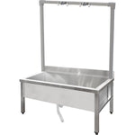 Commercial Stainless Steel Mop Sink with High Rack & 2-in-1 Mop Holder 1200x600x550mm - SMSJYHR12060