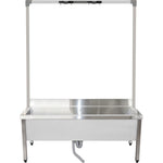 Commercial Stainless Steel Mop Sink with High Rack & 2-in-1 Mop Holder 1200x600x550mm - SMSJYHR12060