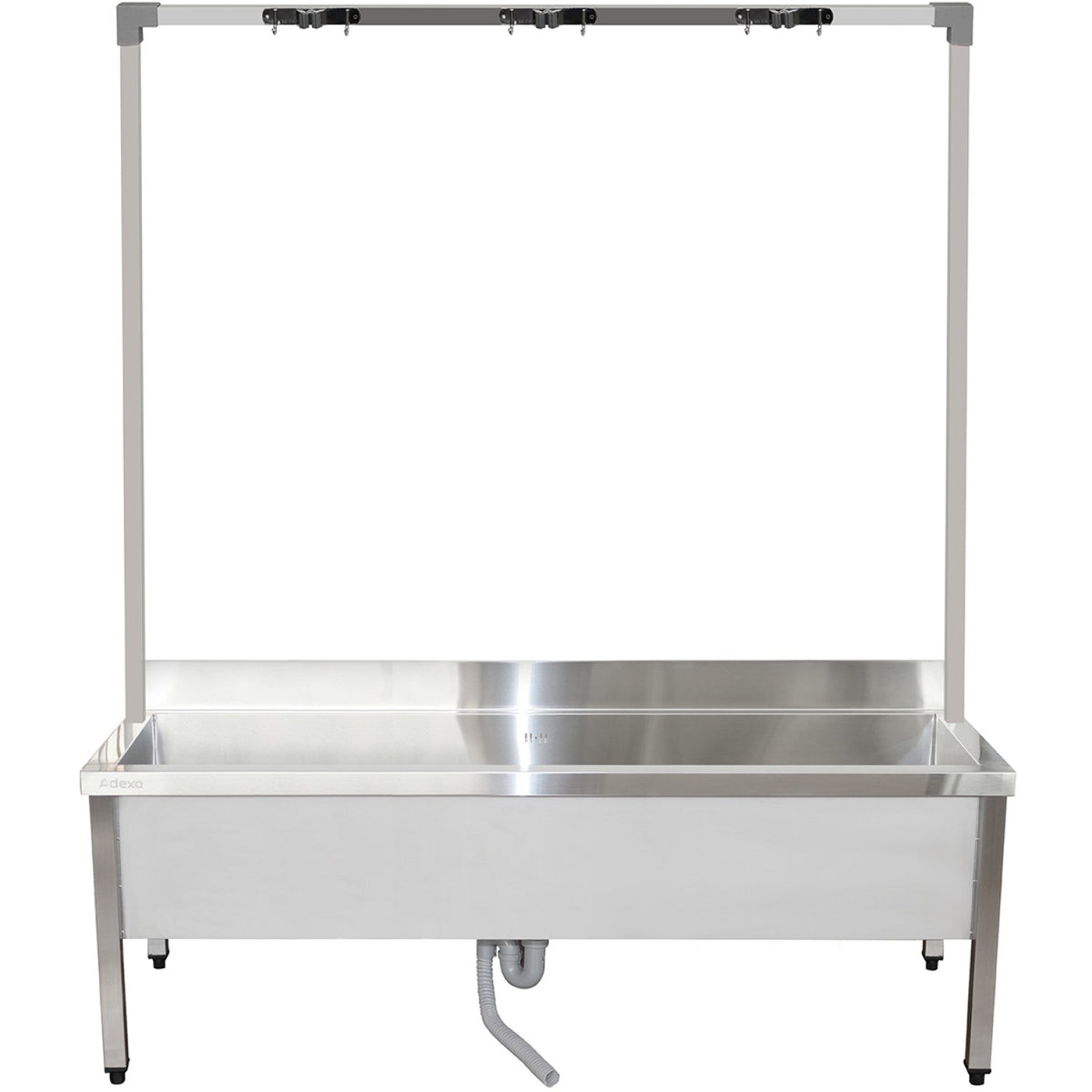 Commercial Stainless Steel Mop Sink with High Rack & 2-in-1 Mop Holder 1500x600x550mm - SMSJYHR15060