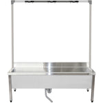 Commercial Stainless Steel Mop Sink with High Rack & 2-in-1 Mop Holder 1500x600x550mm - SMSJYHR15060