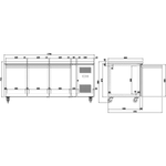 Professional Refrigerated Counter 3 doors Depth 600mm - RS31V