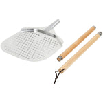 Pizza Peel 12'' Perforated square Wood handle Length 88cm - SPRX8812P