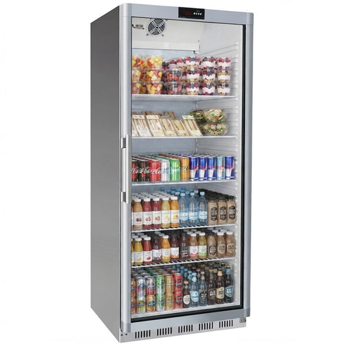 600lt Commercial Refrigerator Stainless Steel Upright cabinet Single glass door Ventilated cooling - SR600G