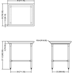 Commercial Stainless Steel Dish Sorting Table 914mm Width - SRT36