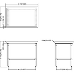 Commercial Stainless Steel Dish Sorting Table 1219mm Width - SRT48