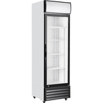 Commercial Upright Beverage Bottle Cooler 335 Litres Single Hinged Glass Door Black & White 578x605x1980mm - SSH26
