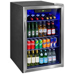 Commercial Wine & Beverage Cooler 90L 26 Bottle Glass Door Stainless Steel Frame 445 x 485 x 795mm - SSJC90VELF