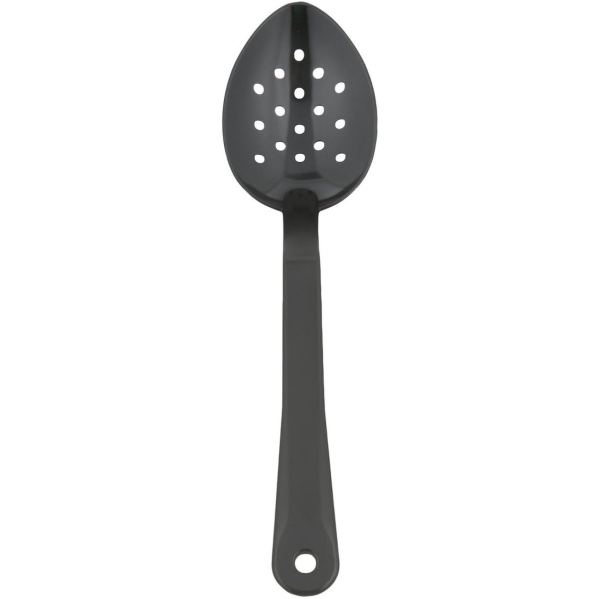 11" Buffet Catering Perforated Serving Spoon Black Polycarbonate - SSPC11P