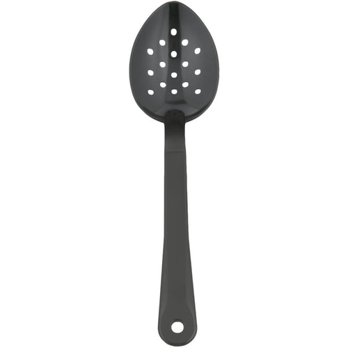 11" Buffet Catering Perforated Serving Spoon Black Polycarbonate - SSPC11P