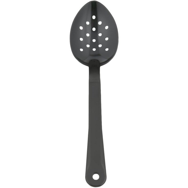 11" Buffet Catering Perforated Serving Spoon Black Polycarbonate - SSPC11P