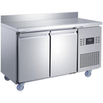 Commercial 2 Door Counter Fridge - Stainless Steel Prep Fridge 1349×700×950mm (Energy Class A) - SUP102