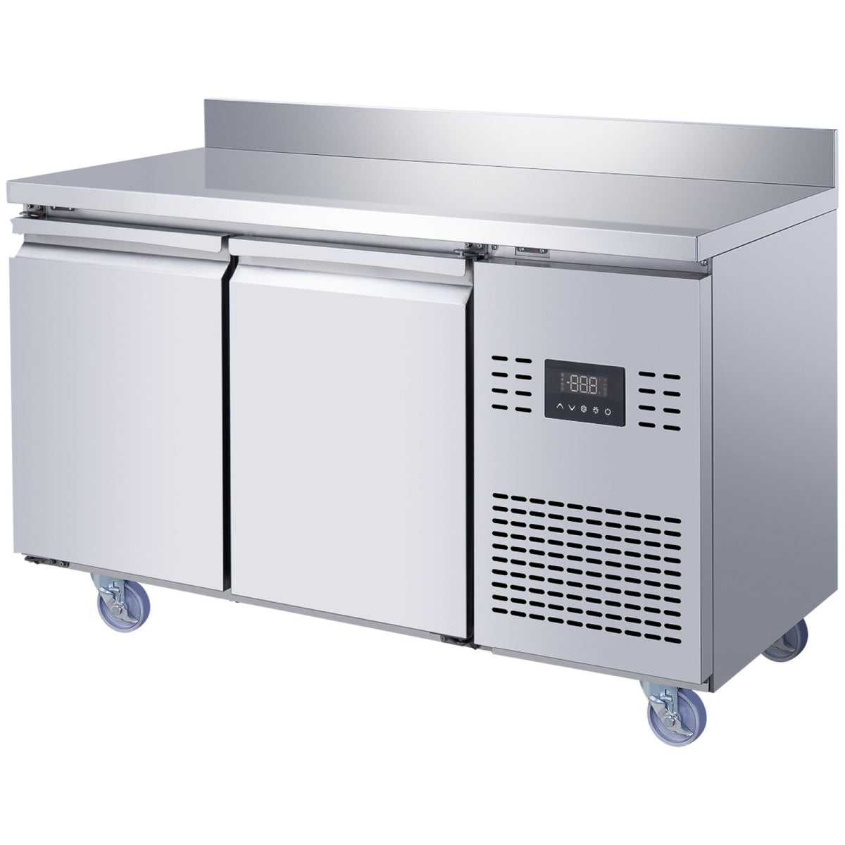 Commercial 2 Door Counter Fridge - Stainless Steel Prep Fridge 1349×700×950mm (Energy Class A) - SUP102