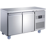 Commercial 2 Door Counter Freezer - Stainless Steel Prep Freezer 1349×700×850mm (Energy Class C) - SUP108