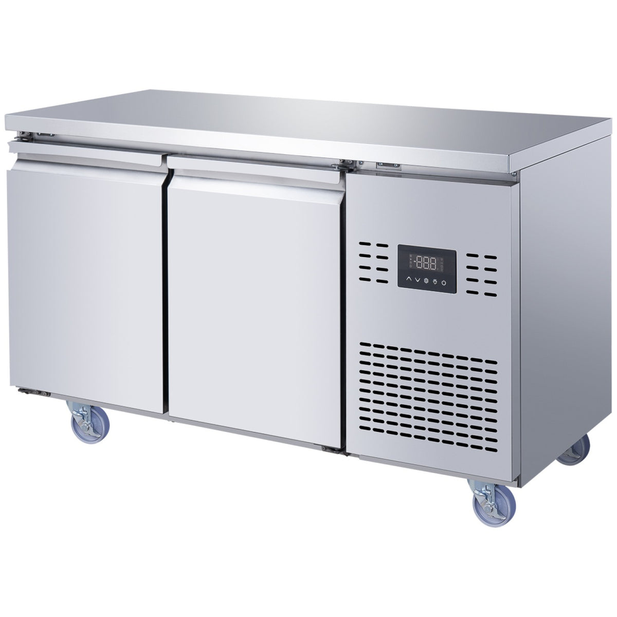 Commercial 2 Door Counter Freezer - Stainless Steel Prep Freezer 1349×700×850mm (Energy Class C) - SUP108