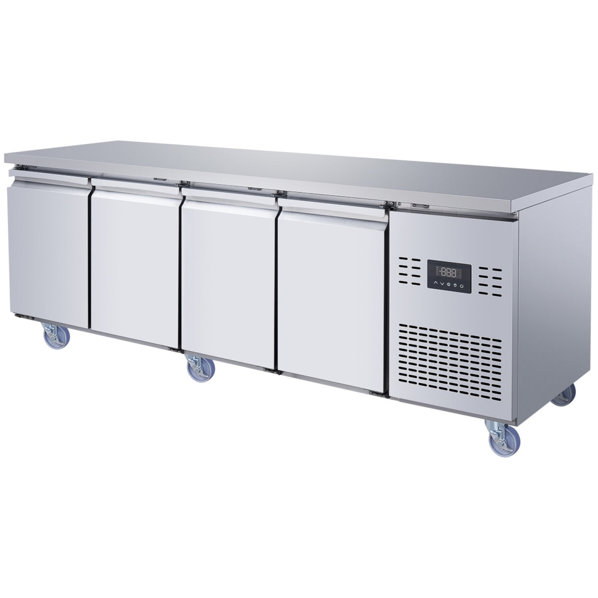 Commercial 4 Door Counter Freezer - Stainless Steel Prep Freezer 2239×700×850mm (Energy Class C) - SUP112