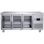 Commercial 3 Glass Door Counter Fridge - Stainless Steel Prep Fridge 1794×700×950mm (Energy Class A) - SUP122