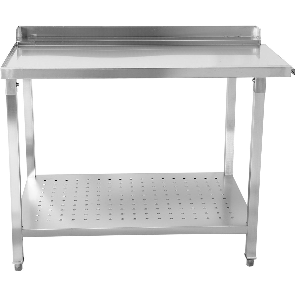 Unloading table Left side 1100x650x850mm With bottom shelf With splashback Stainless steel - SWB11065L