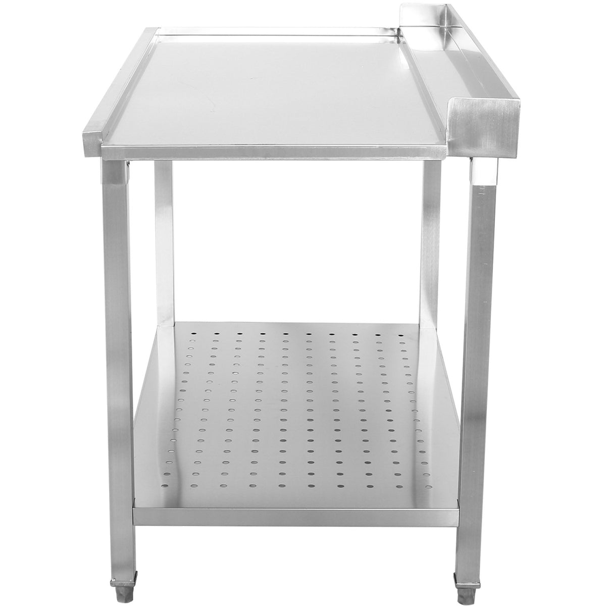 Unloading table Left side 1100x650x850mm With bottom shelf With splashback Stainless steel - SWB11065L