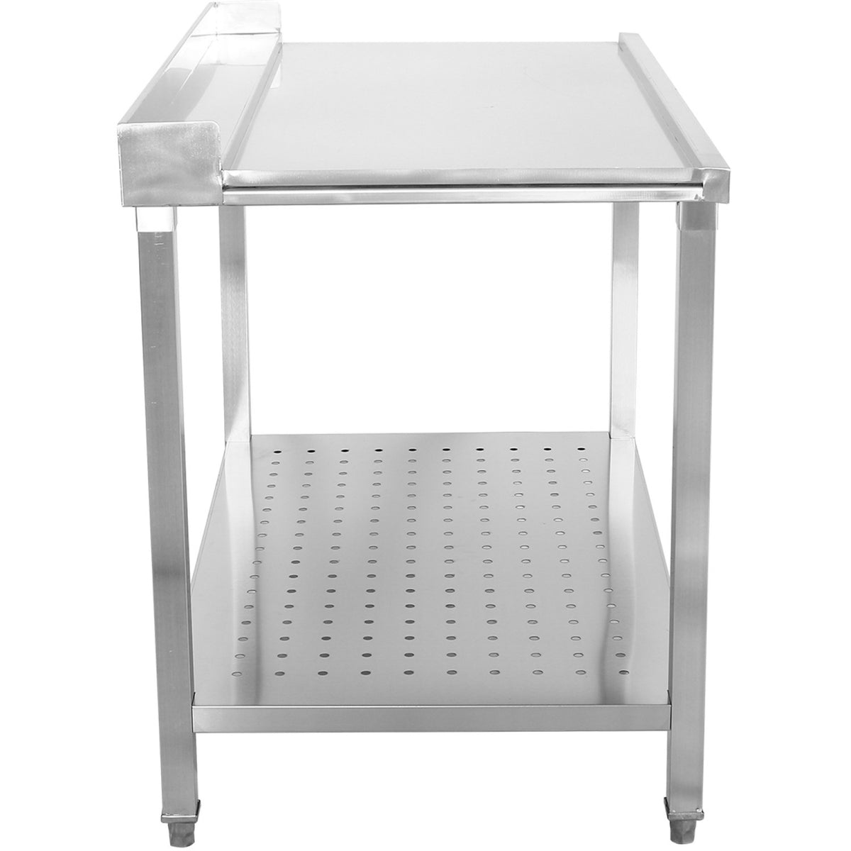 Unloading table Left side 1100x650x850mm With bottom shelf With splashback Stainless steel - SWB11065L