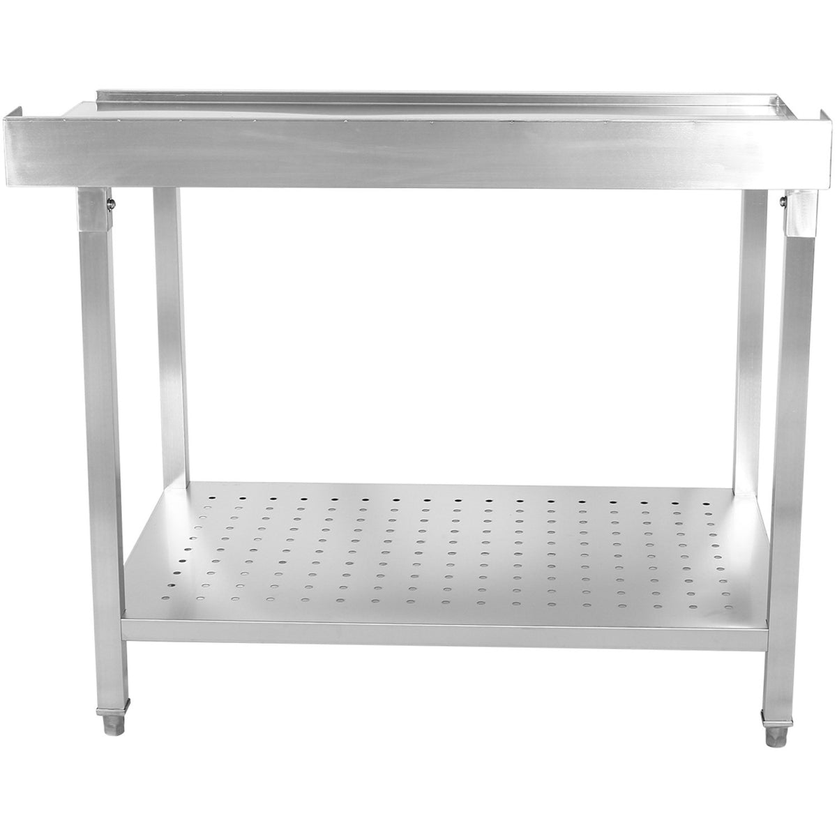 Unloading table Left side 1100x650x850mm With bottom shelf With splashback Stainless steel - SWB11065L